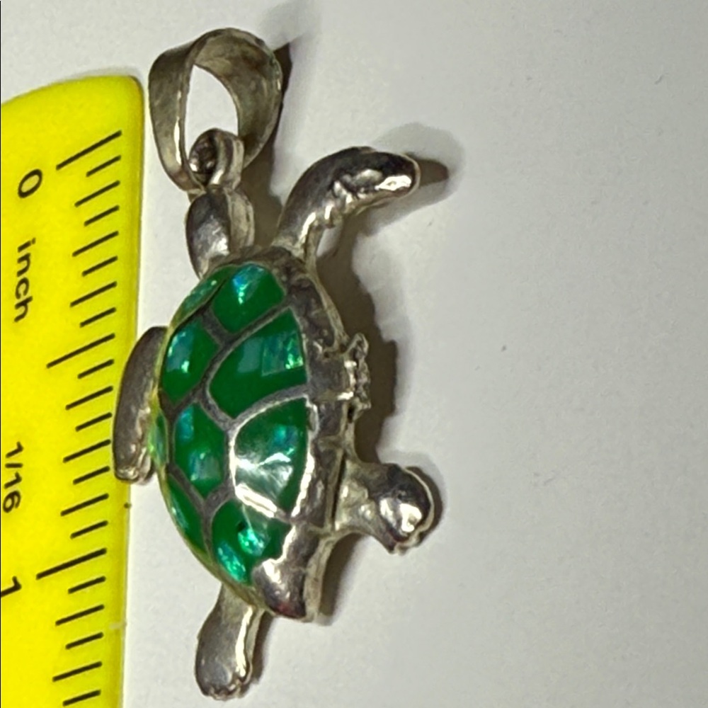 Silver tone (untested) Mexico Turtle Pendant jelly belly charm gorgeous color - Picture 16 of 16